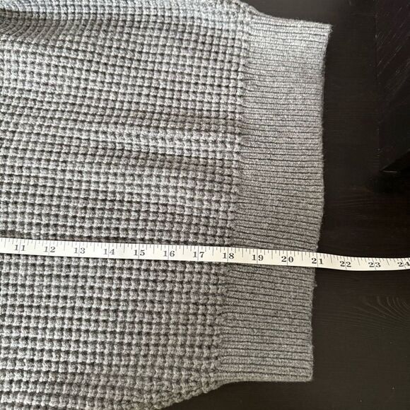 Madewell Waffle Knit Henley Sweater Womens Sz XS Heather Gray Cotton Wool Blend - Picture 11 of 11